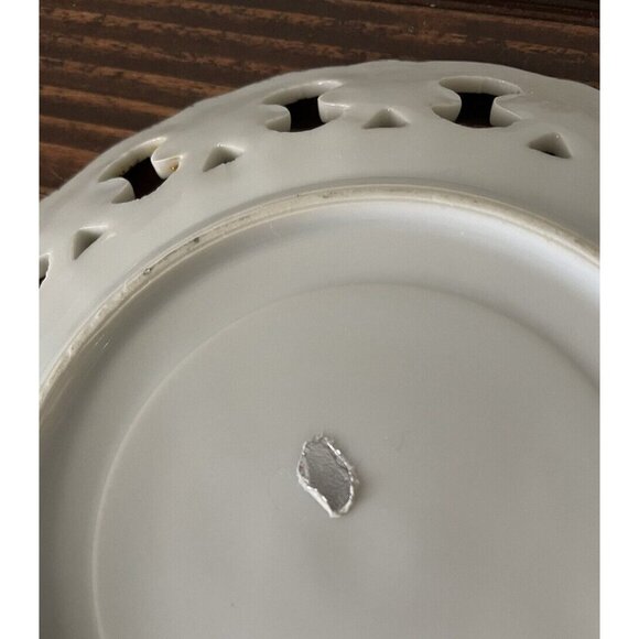 Vintage Reticulated Hand Painted Fruit Plate, 6” - Picture 7 of 9